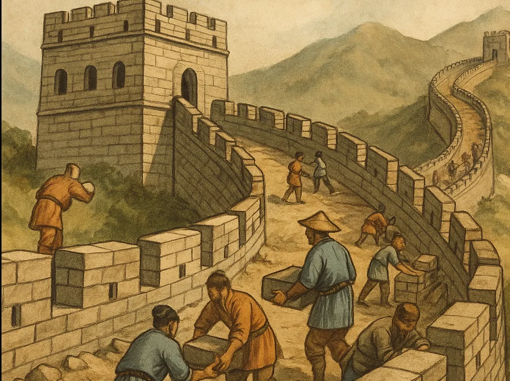 Regional early Great Wall defense illustration before imperial unification