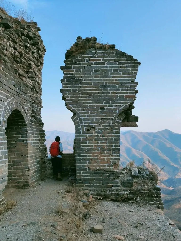 Dongjiakou Great Wall unrestored watchtower and ridge