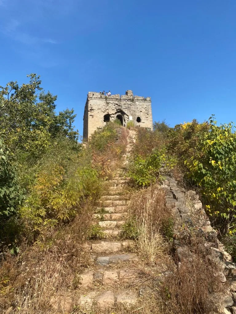Dongjiakou Great Wall wild brick wall and mountain slope