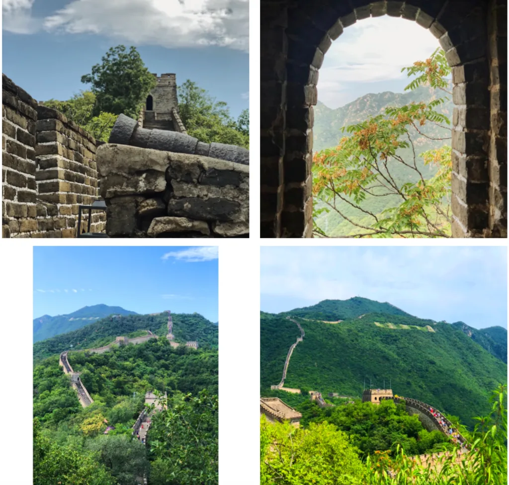 Great Wall section comparison image with restored wall and mountains