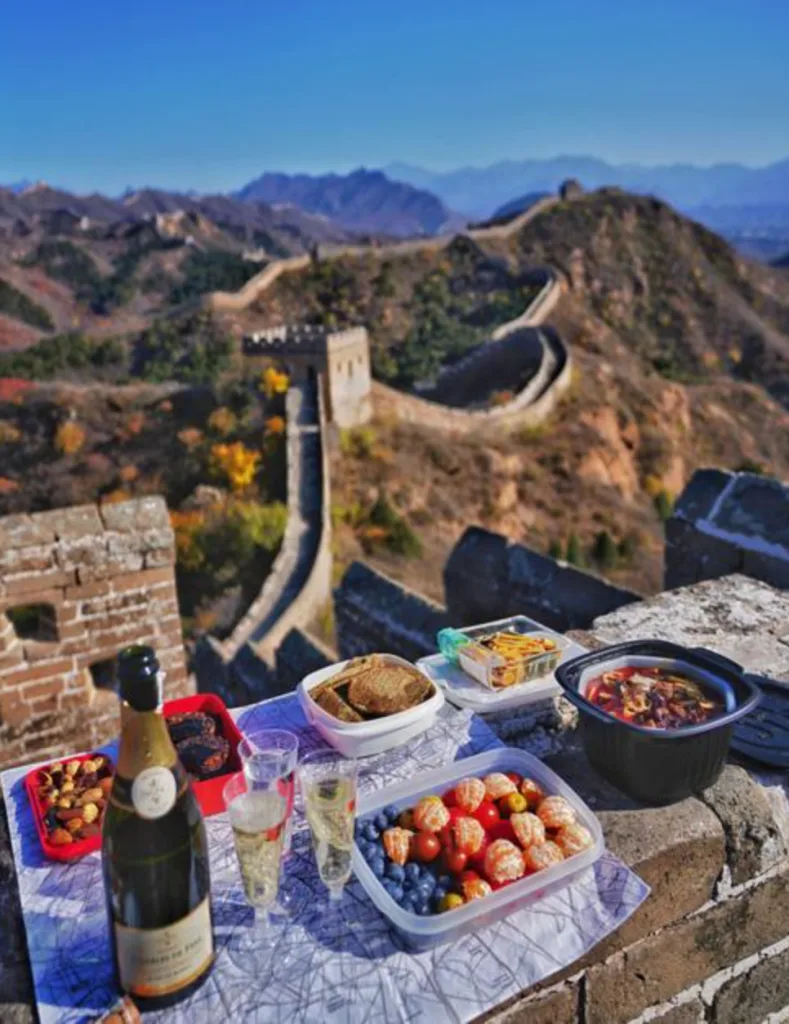 Visitor snack and water planning for a Great Wall trip