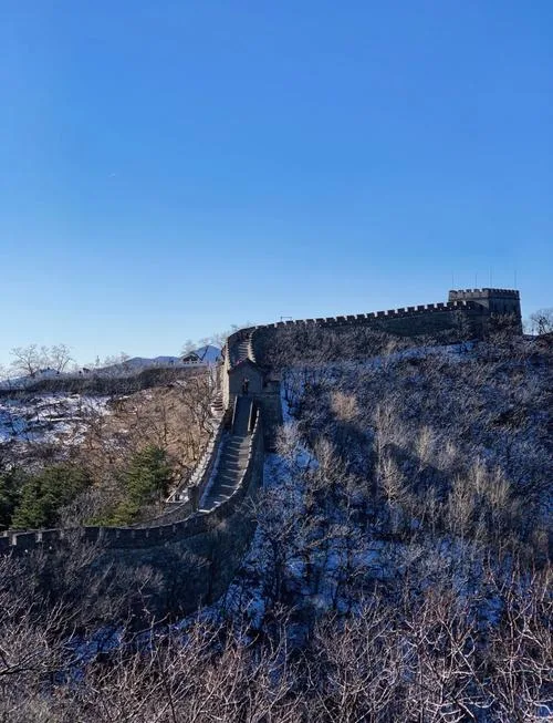 Snowy Great Wall winter scenery near Beijing