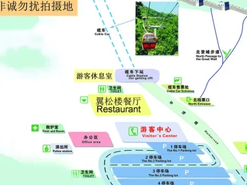 Mutianyu Great Wall route map and visitor layout