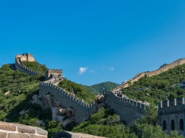 Restored Badaling Great Wall and watchtowers near Beijing