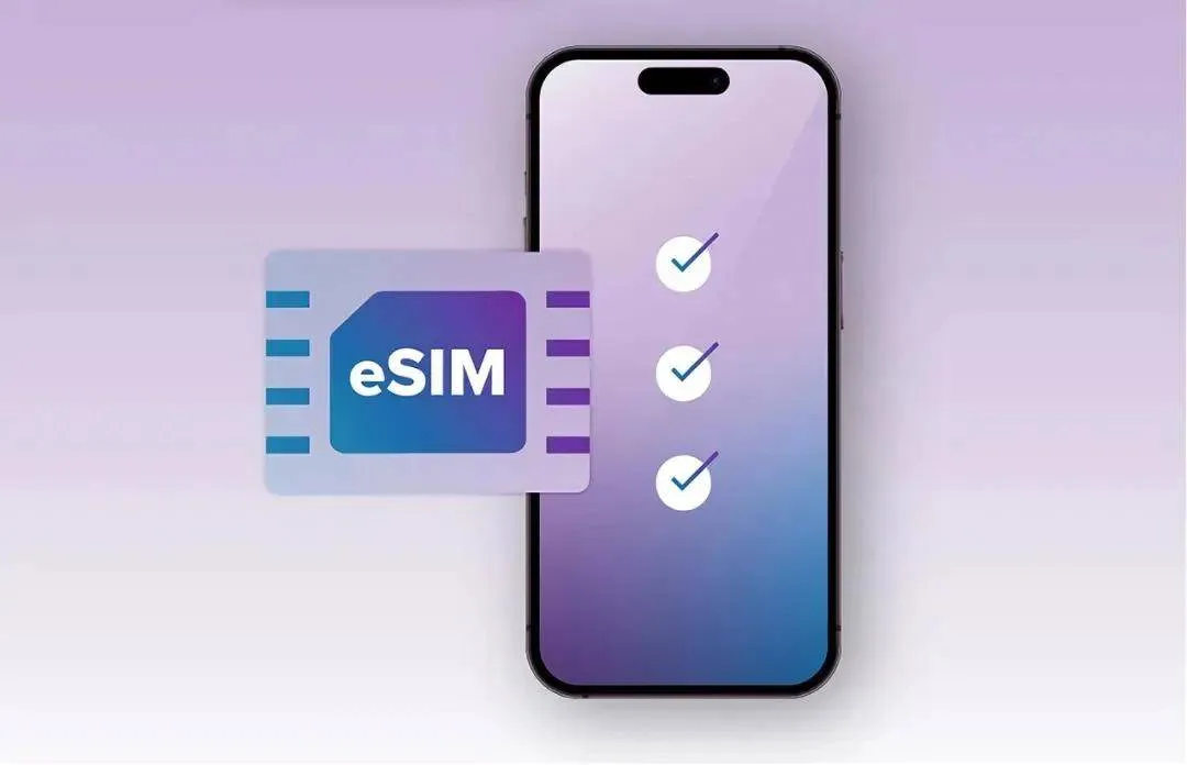 Phone screen showing eSIM setup for mobile data in China