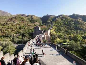 Green Great Wall scenery in early autumn near Beijing