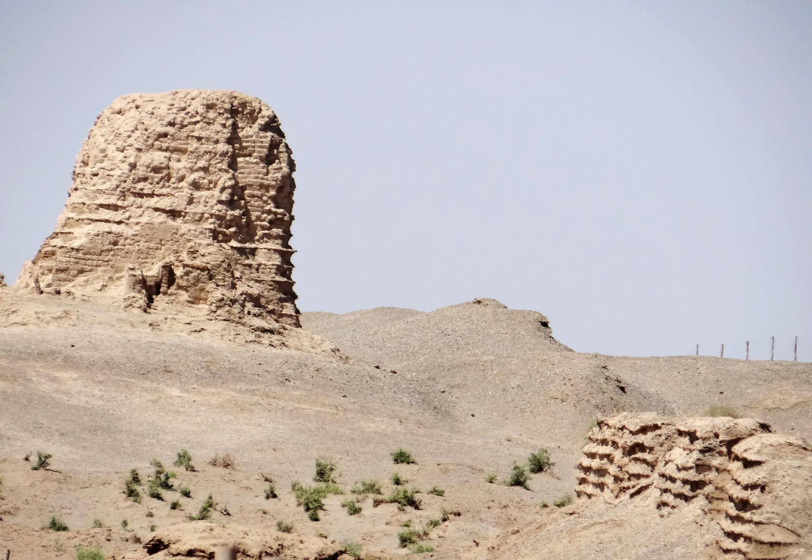 Han Great Wall ruins in the desert