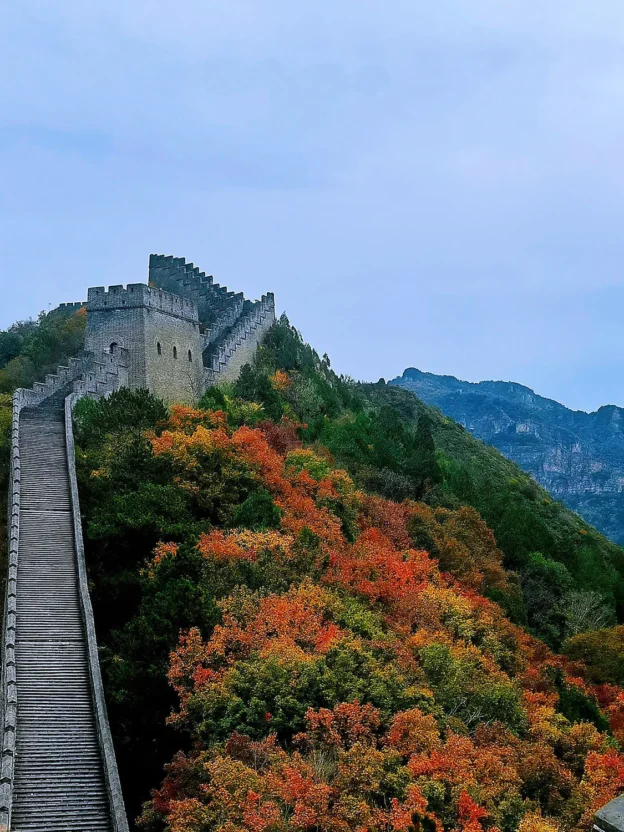 Huangyaguan Great Wall with autumn foliage