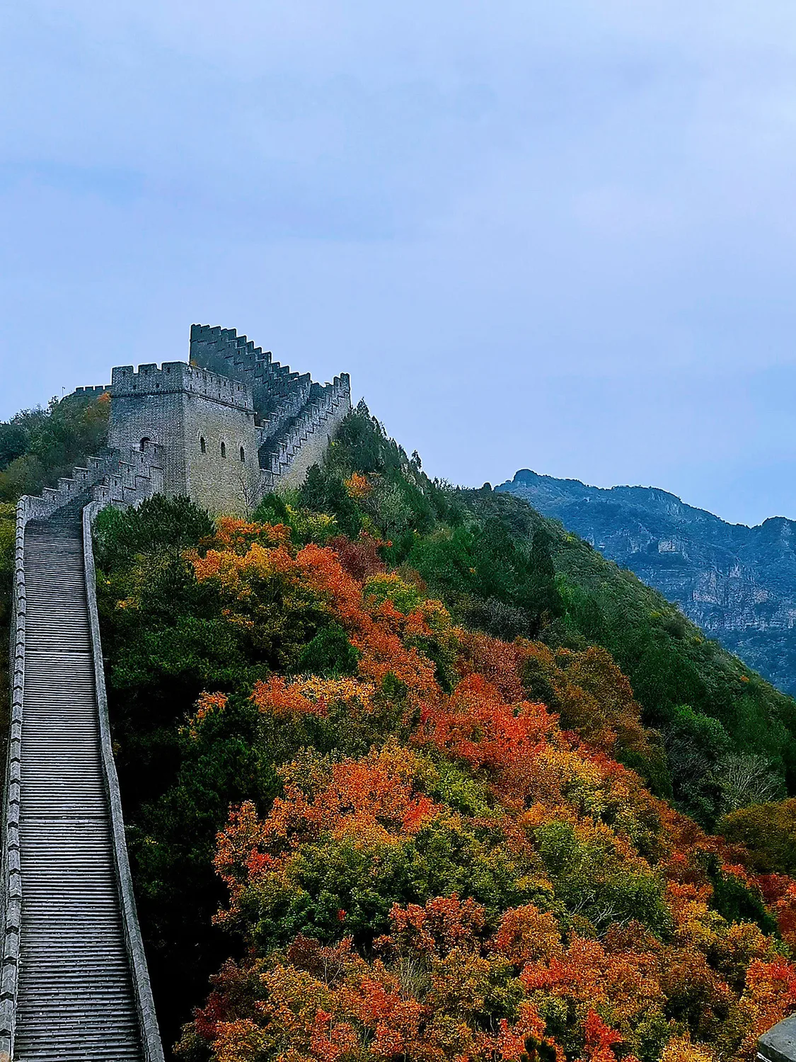 Huangyaguan Great Wall with autumn foliage