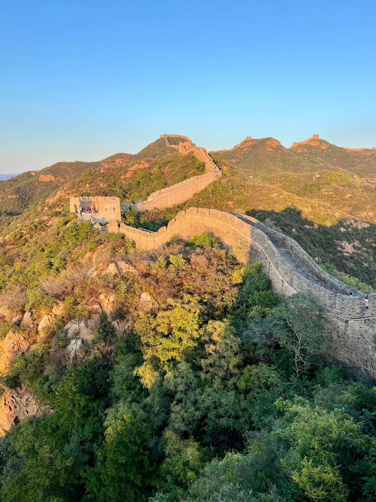 Jinshanling Great Wall watchtowers in autumn light