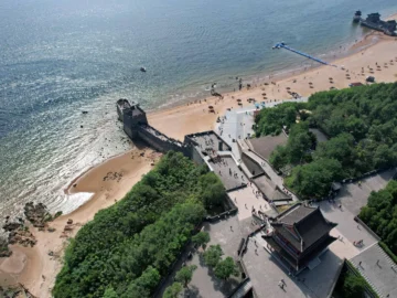 Aerial view of Laolongtou and the Shanhaiguan coast