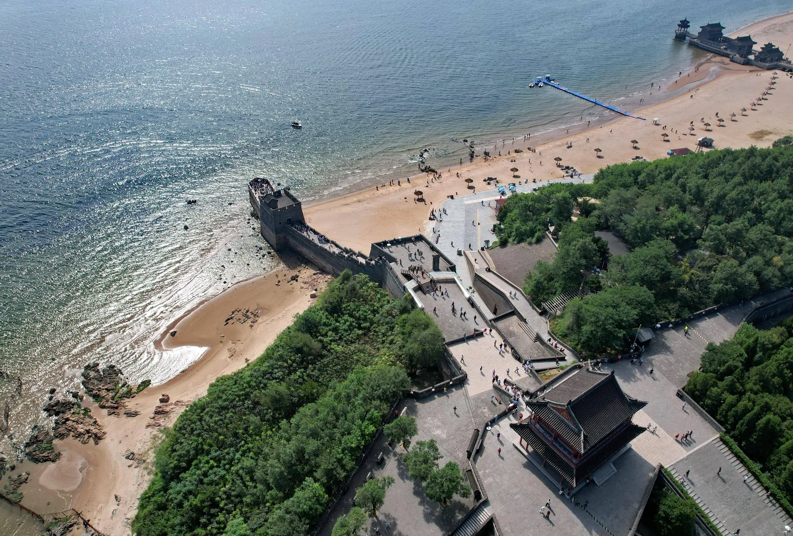 Aerial view of Laolongtou and the Shanhaiguan coast