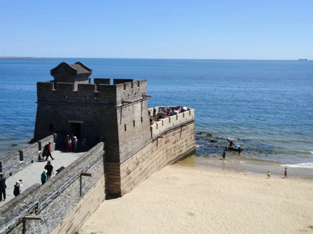 Laolongtou Great Wall reaching the Bohai Sea