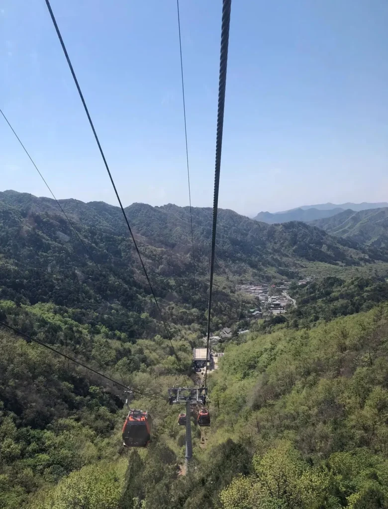 Mutianyu Great Wall cable car line over the valley