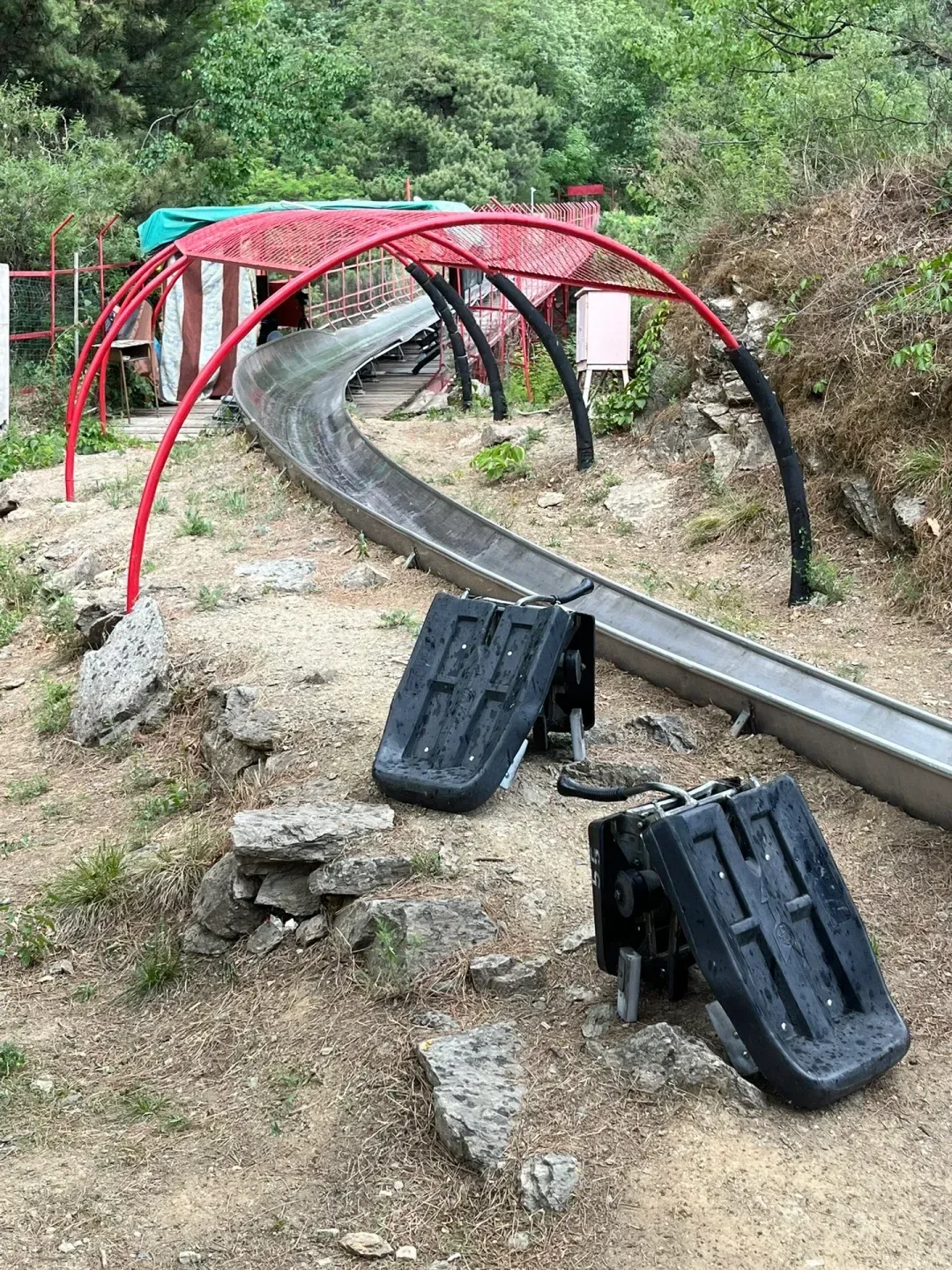 Mutianyu Great Wall toboggan track on the hillside