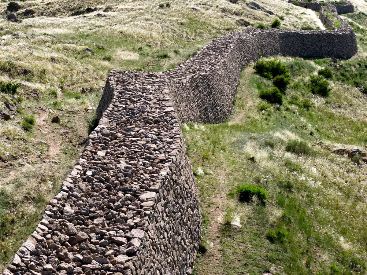 Stone ruins of an early Great Wall section