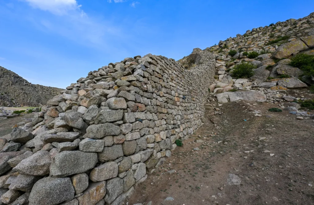 Close view of stonework on an ancient Great Wall section