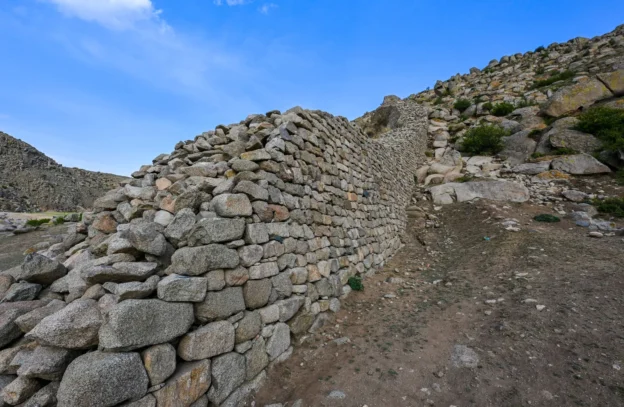 Close view of stonework on an ancient Great Wall section
