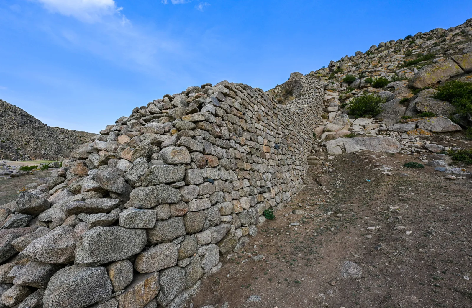 Close view of stonework on an ancient Great Wall section
