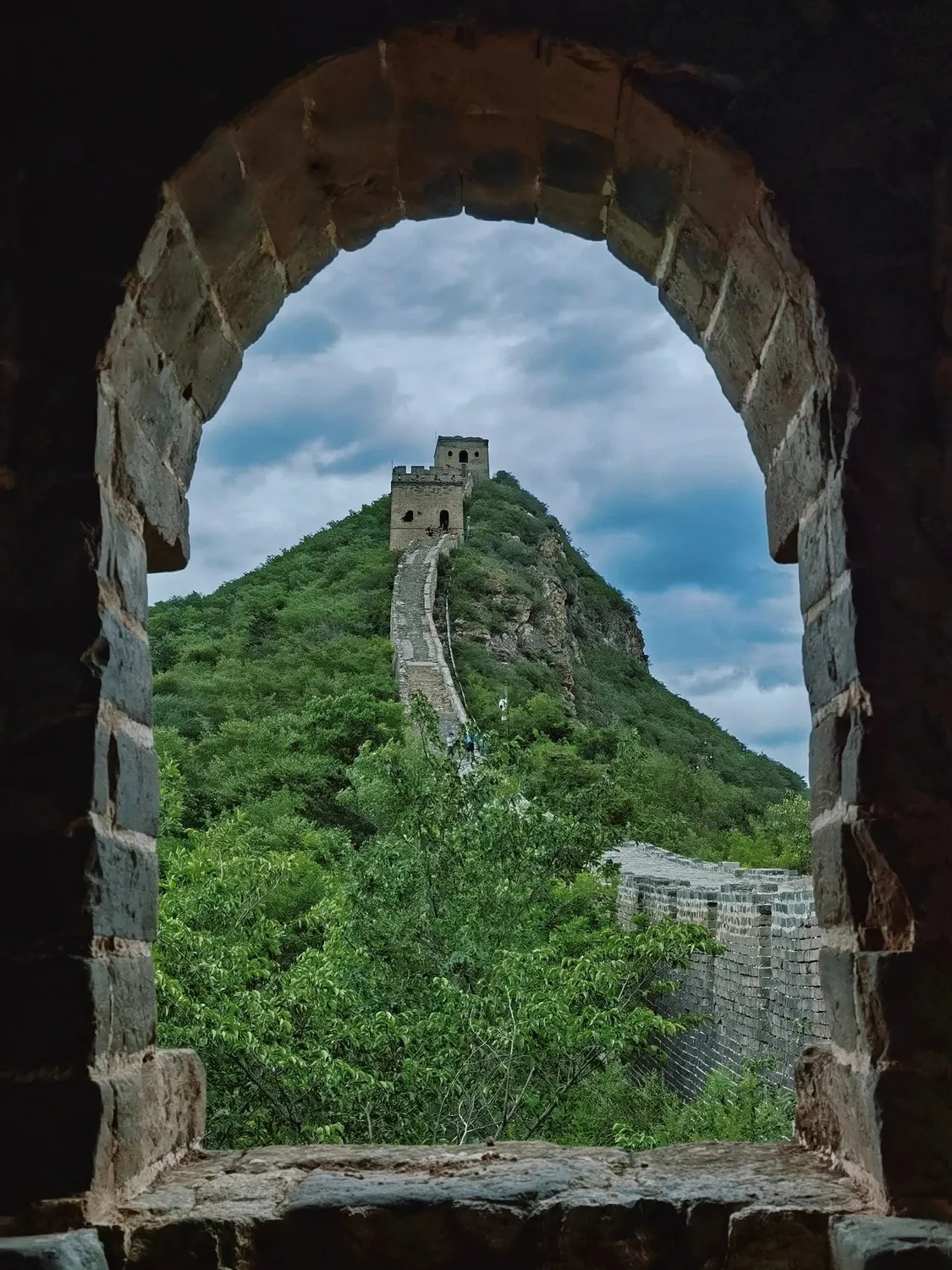Simatai Great Wall seen through a stone arch