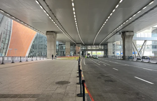 Beijing Daxing International Airport terminal exit road for arrivals