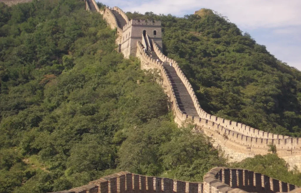 Mutianyu Great Wall restored walking route and towers near Beijing