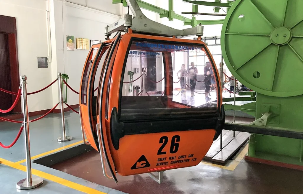 Cable car cabin at Mutianyu Great Wall near Beijing