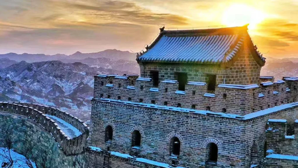 Mutianyu Great Wall tower view for visitors traveling from central Beijing