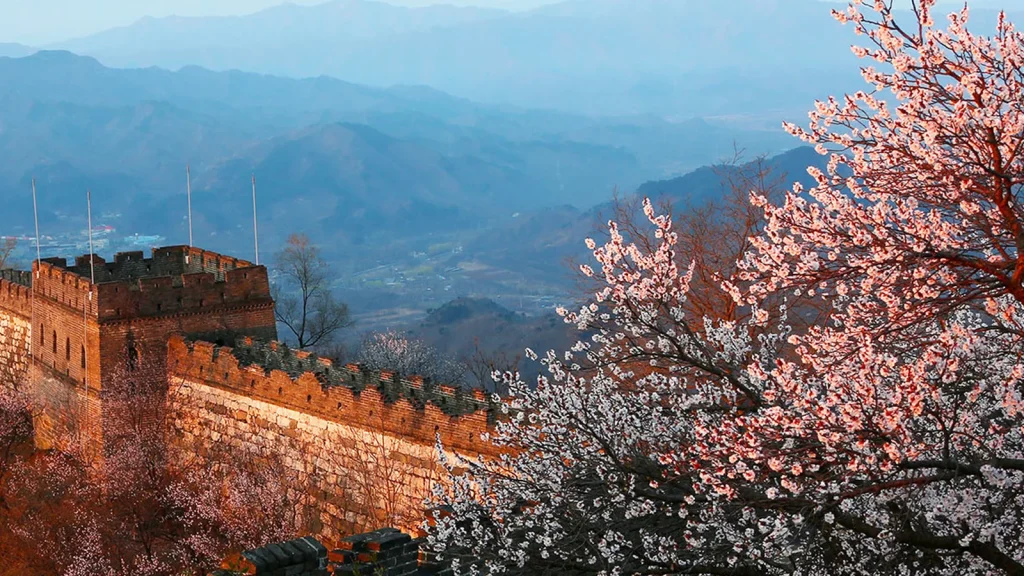 Mutianyu Great Wall spring view for a central Beijing day trip from Wangfujing