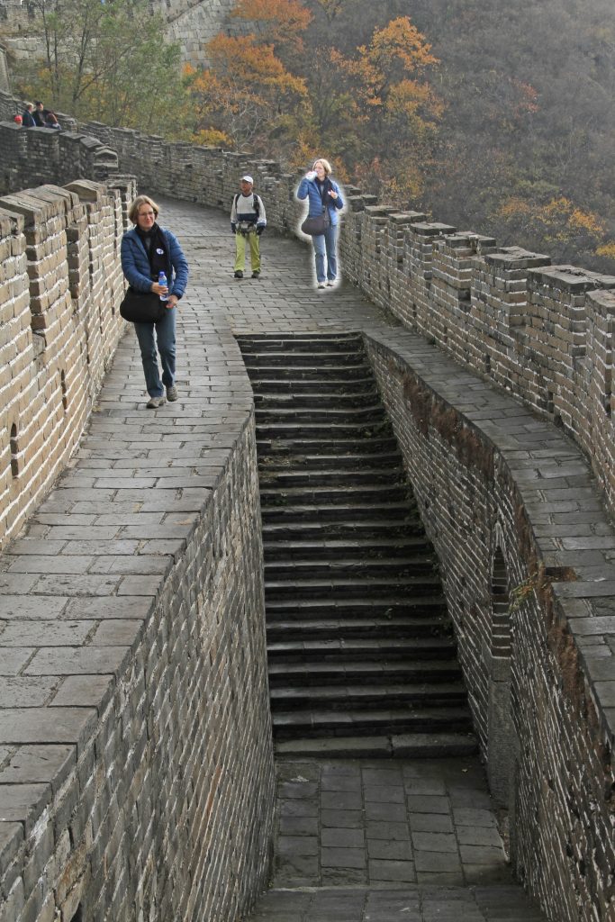 A steep stair section on the Great Wall at Mutianyu