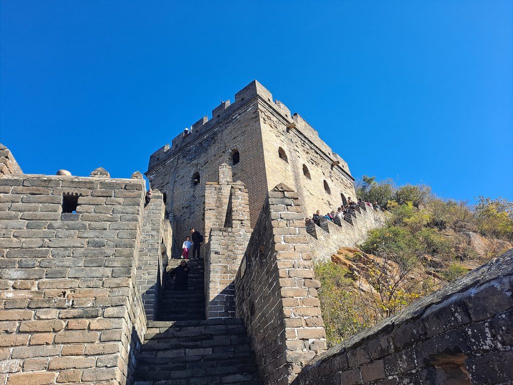 Stone steps leading to a watchtower at Jinshanling Great Wall
