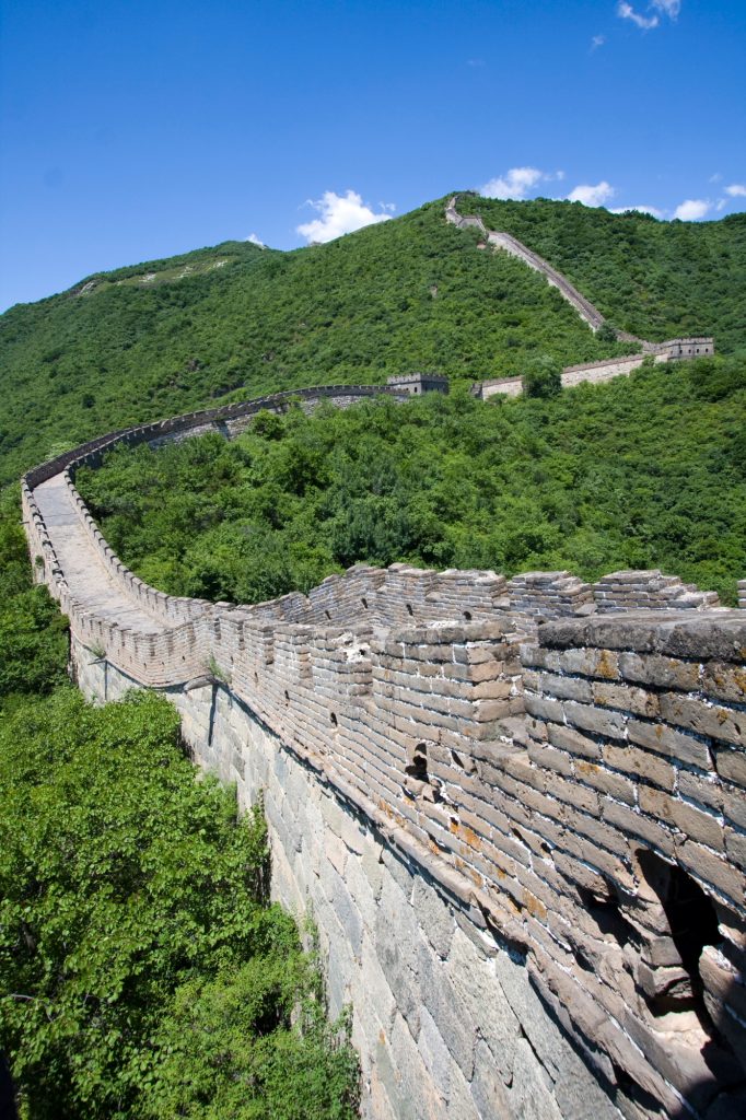 Mutianyu Great Wall crossing forested mountains