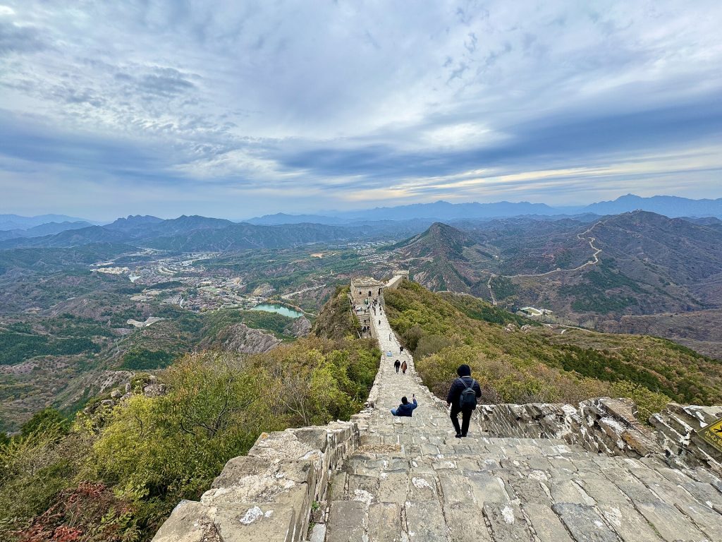 View from Simatai Great Wall toward Gubei and mountain ridges