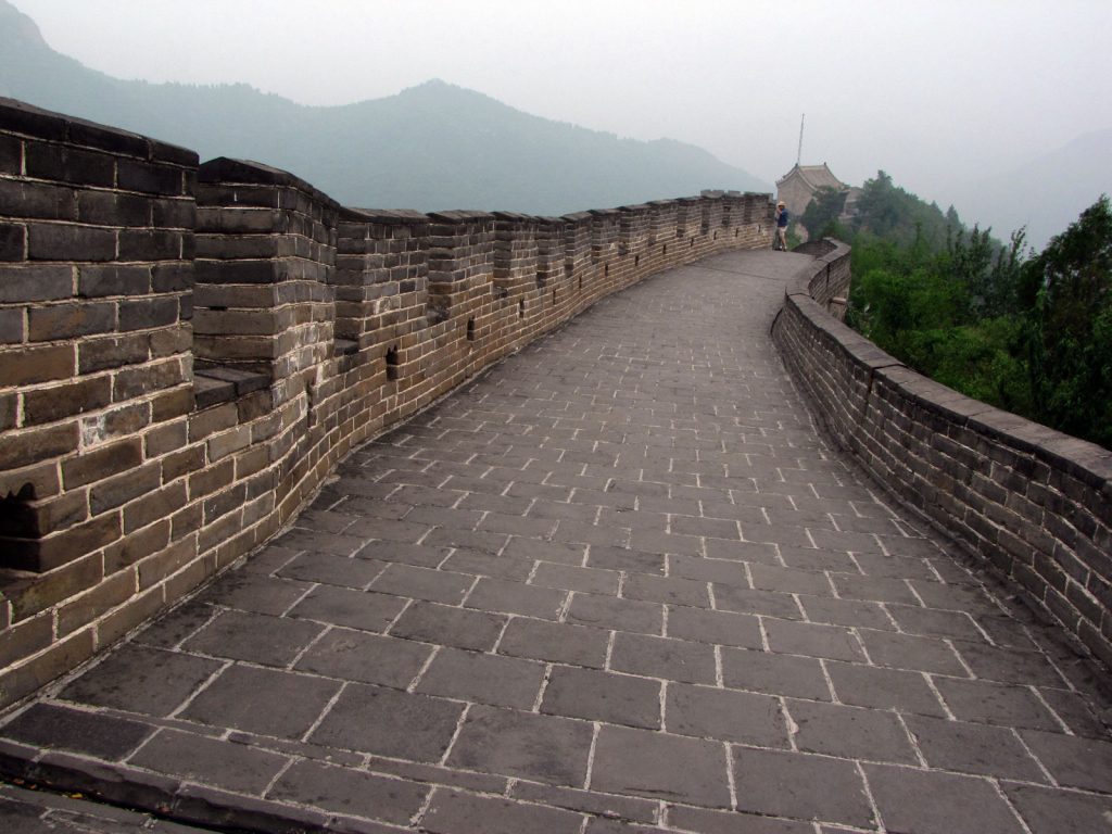 Visitors walking along Badaling Great Wall