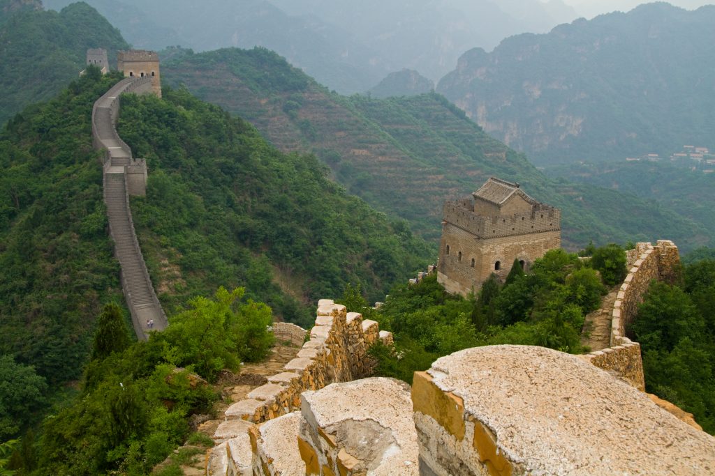 A watchtower and Great Wall ridge at Huangyaguan