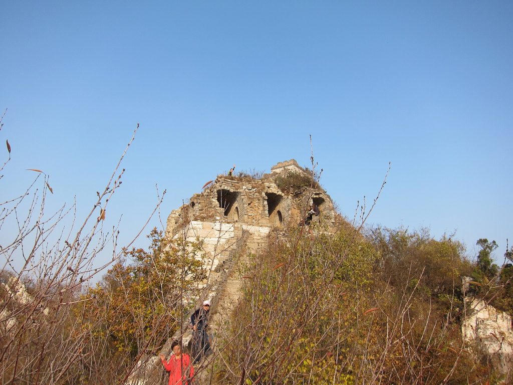 A weathered tower in disrepair at Jiankou Great Wall