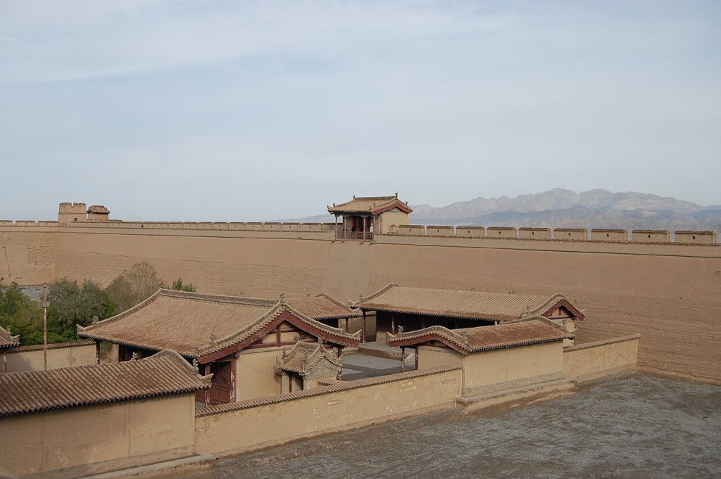 Historic architecture inside Jiayuguan fortress