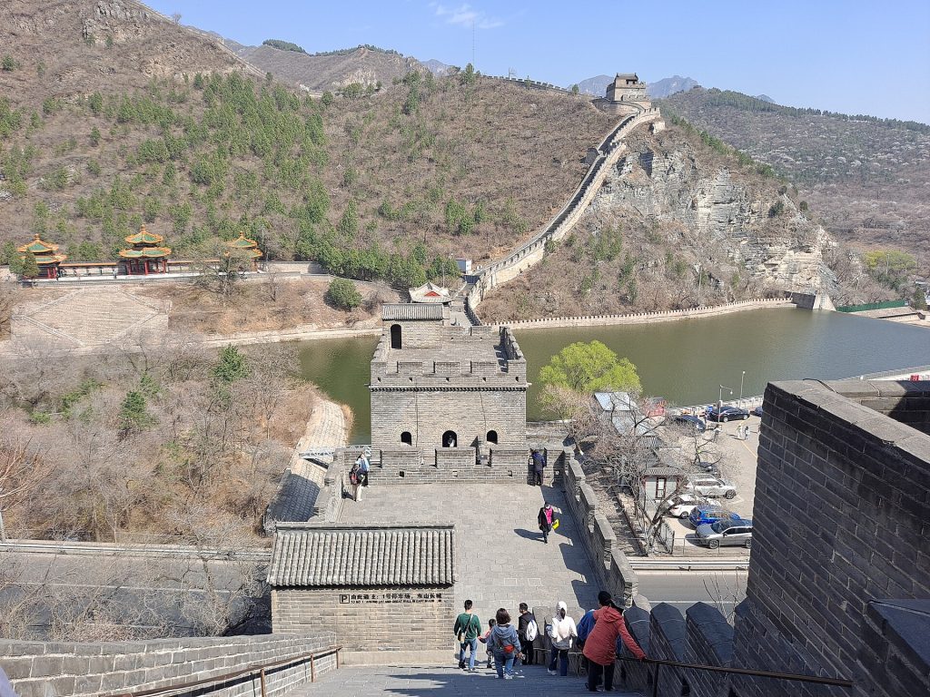 Juyongguan Great Wall climbing toward a watchtower above the pass