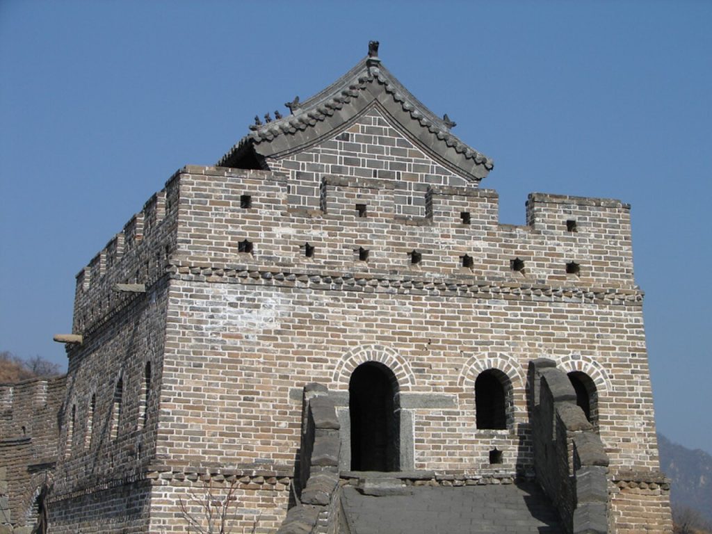Stone watchtower on the Mutianyu section of the Great Wall